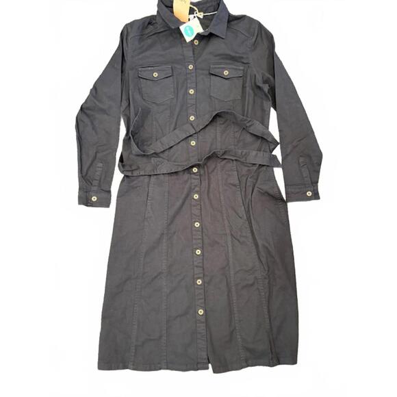 NWT New Boden Midi Black Denim Shirt Dress size 16 long - Picture 1 of 7